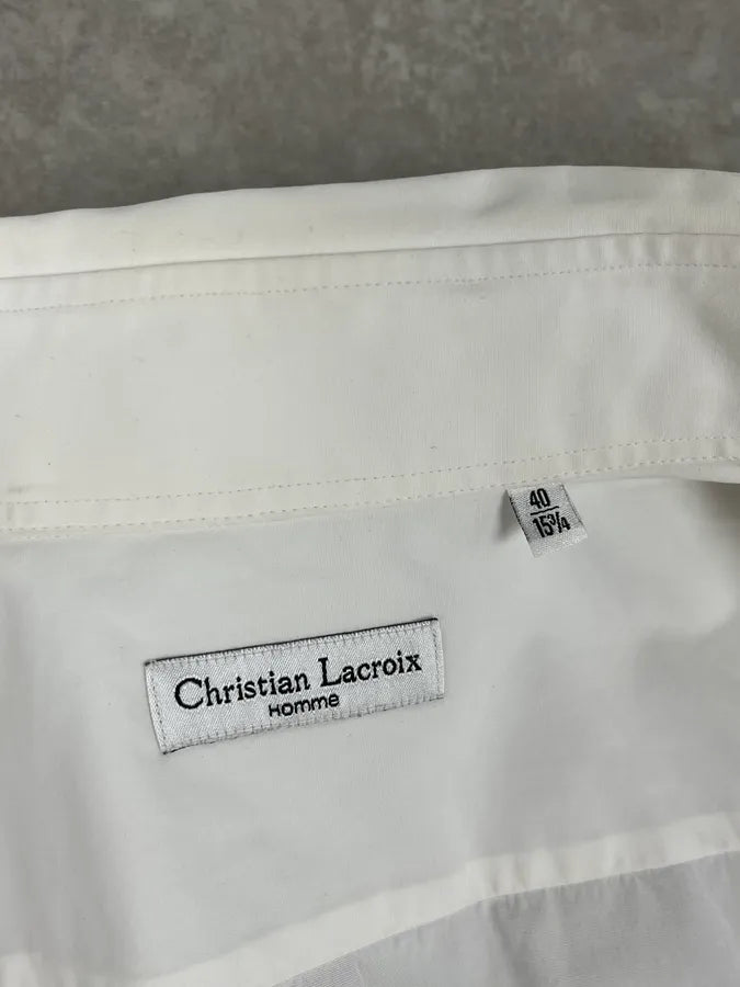 Christian Lacroix White Embroidered Plastron Shirt vOzGpaQ 9