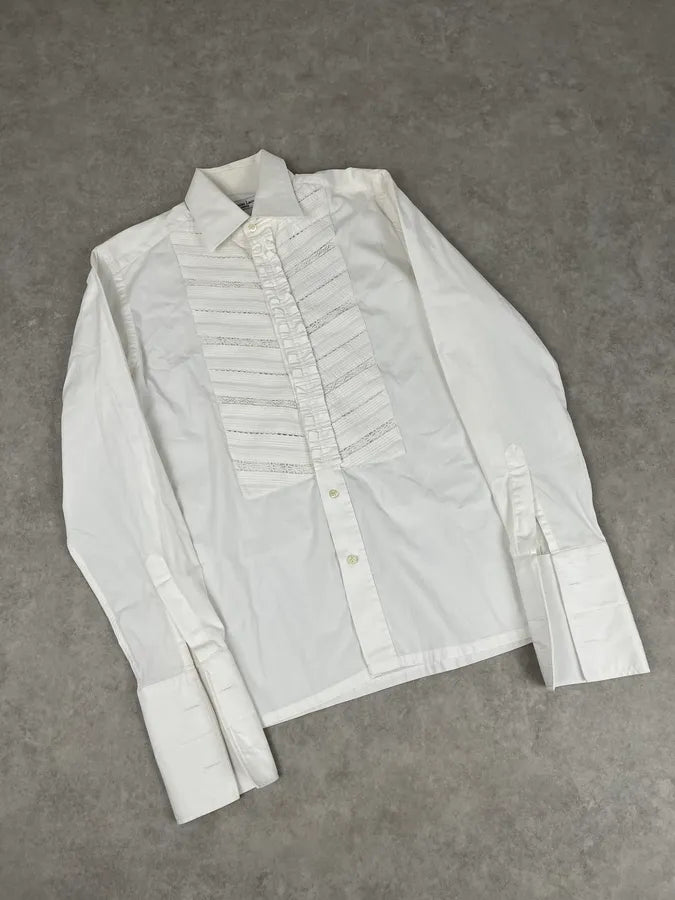 Christian Lacroix White Embroidered Plastron Shirt vOzGpaQ 3