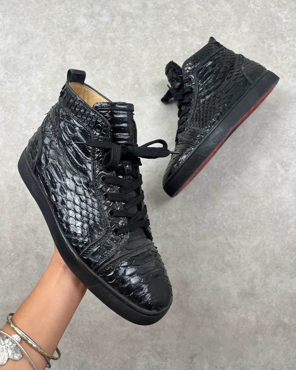Christian Louboutin Black Python High Sneakers OTEKiPu 0
