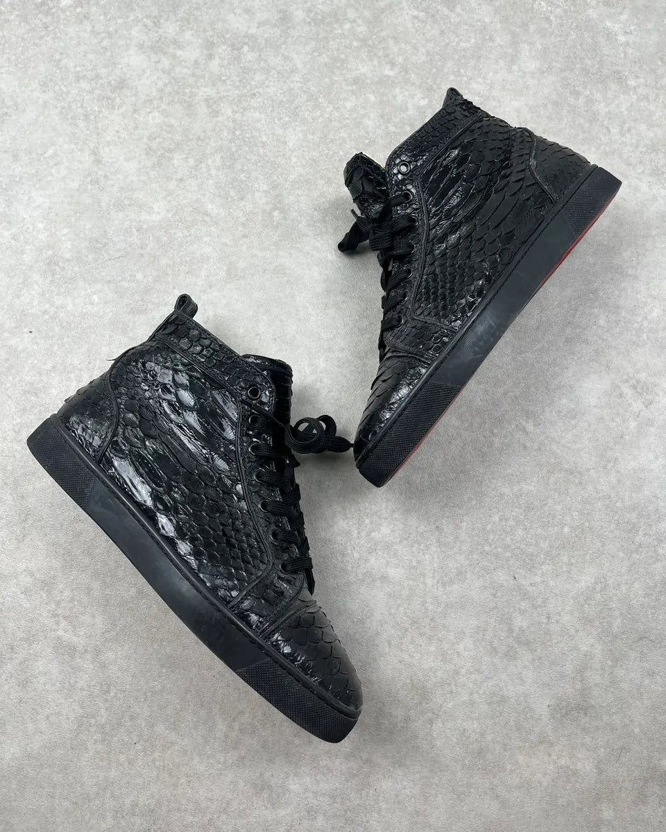 Christian Louboutin Black Python High Sneakers OTEKiPu 1
