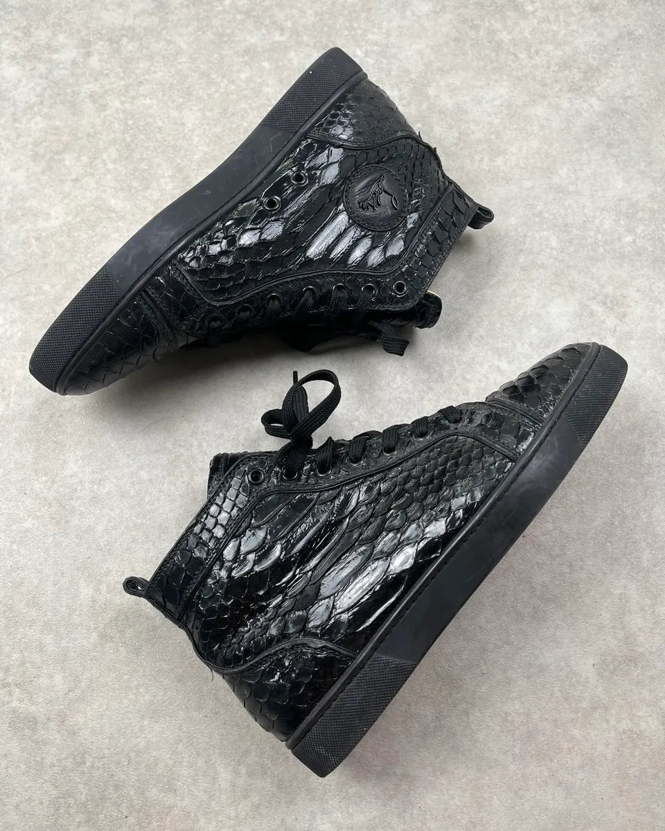 Christian Louboutin Black Python High Sneakers OTEKiPu 3