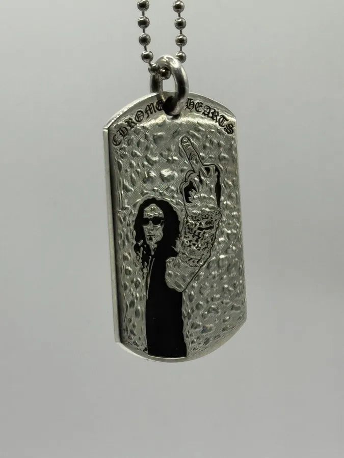 Chrome Hearts America Flag Richard Stark Fuck Dog Tag Necklace xTofRSV 10
