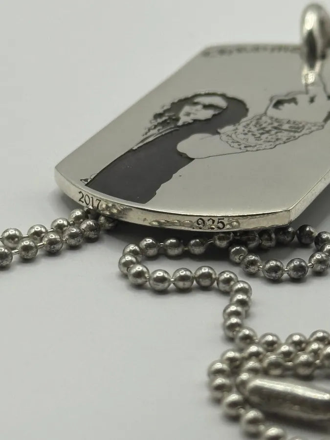 Chrome Hearts America Flag Richard Stark Fuck Dog Tag Necklace xTofRSV 4