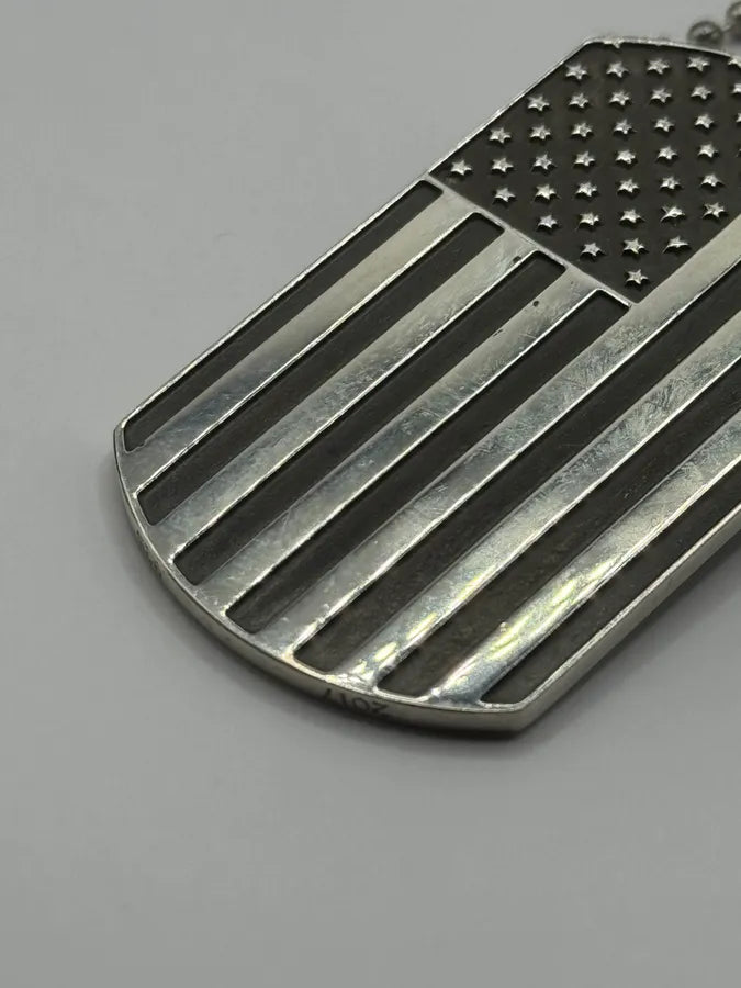 Chrome Hearts America Flag Richard Stark Fuck Dog Tag Necklace xTofRSV 6