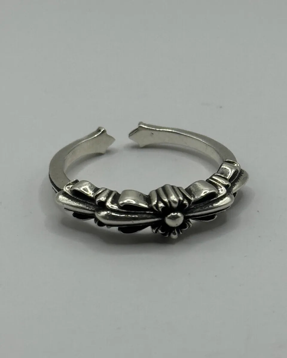 Chrome Hearts Baby Double Floral Silver Ring HMfvDzD 0