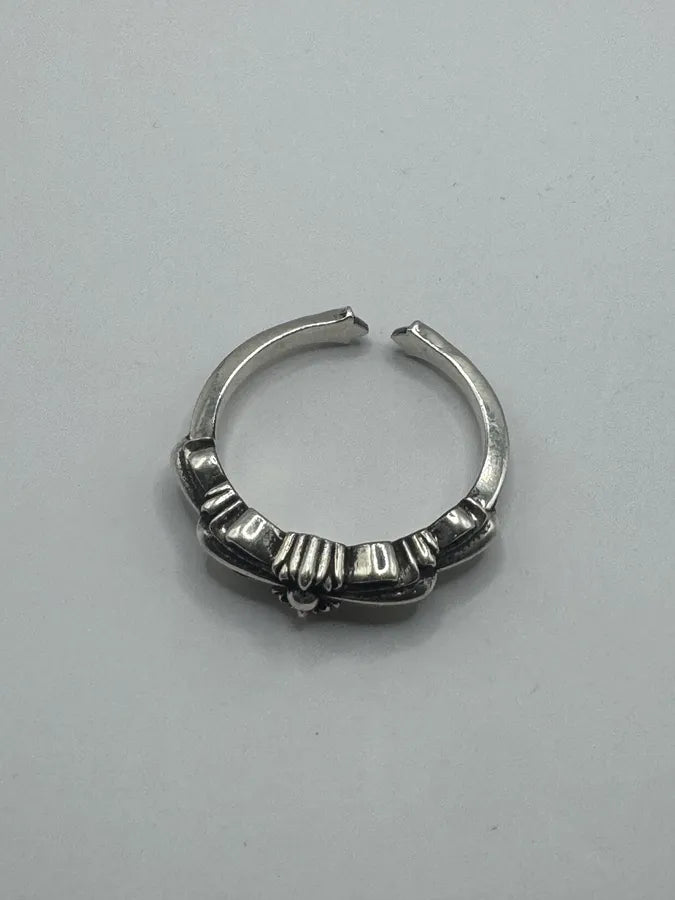 Chrome Hearts Baby Double Floral Silver Ring HMfvDzD 2