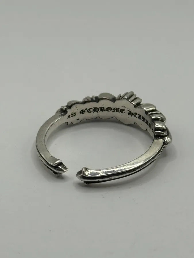 Chrome Hearts Baby Double Floral Silver Ring HMfvDzD 3