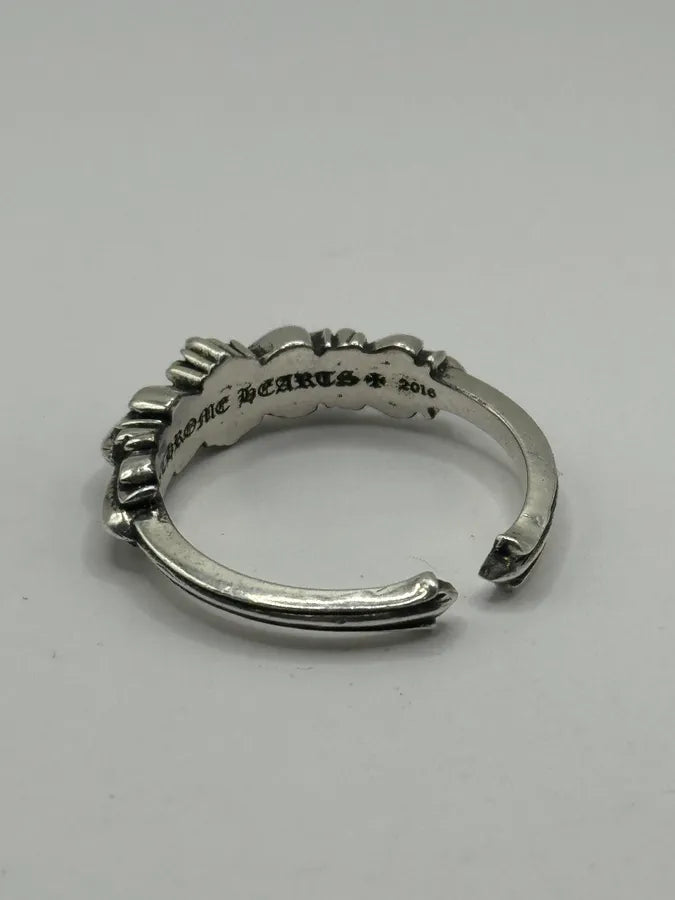 Chrome Hearts Baby Double Floral Silver Ring HMfvDzD 5