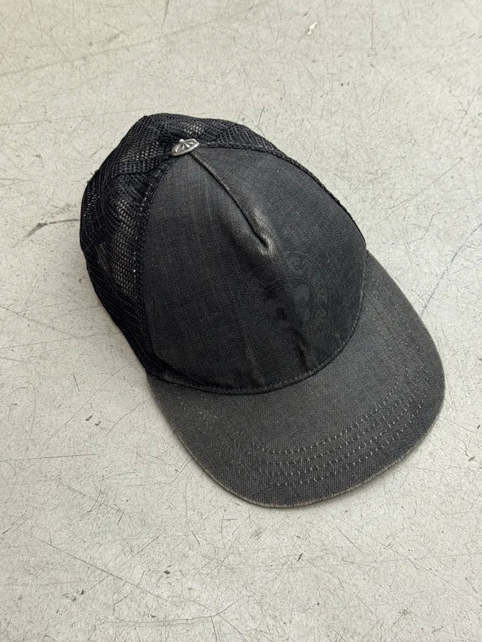Chrome Hearts Black Denim Fleur de Lys Trucker Hat xGzbzif 0