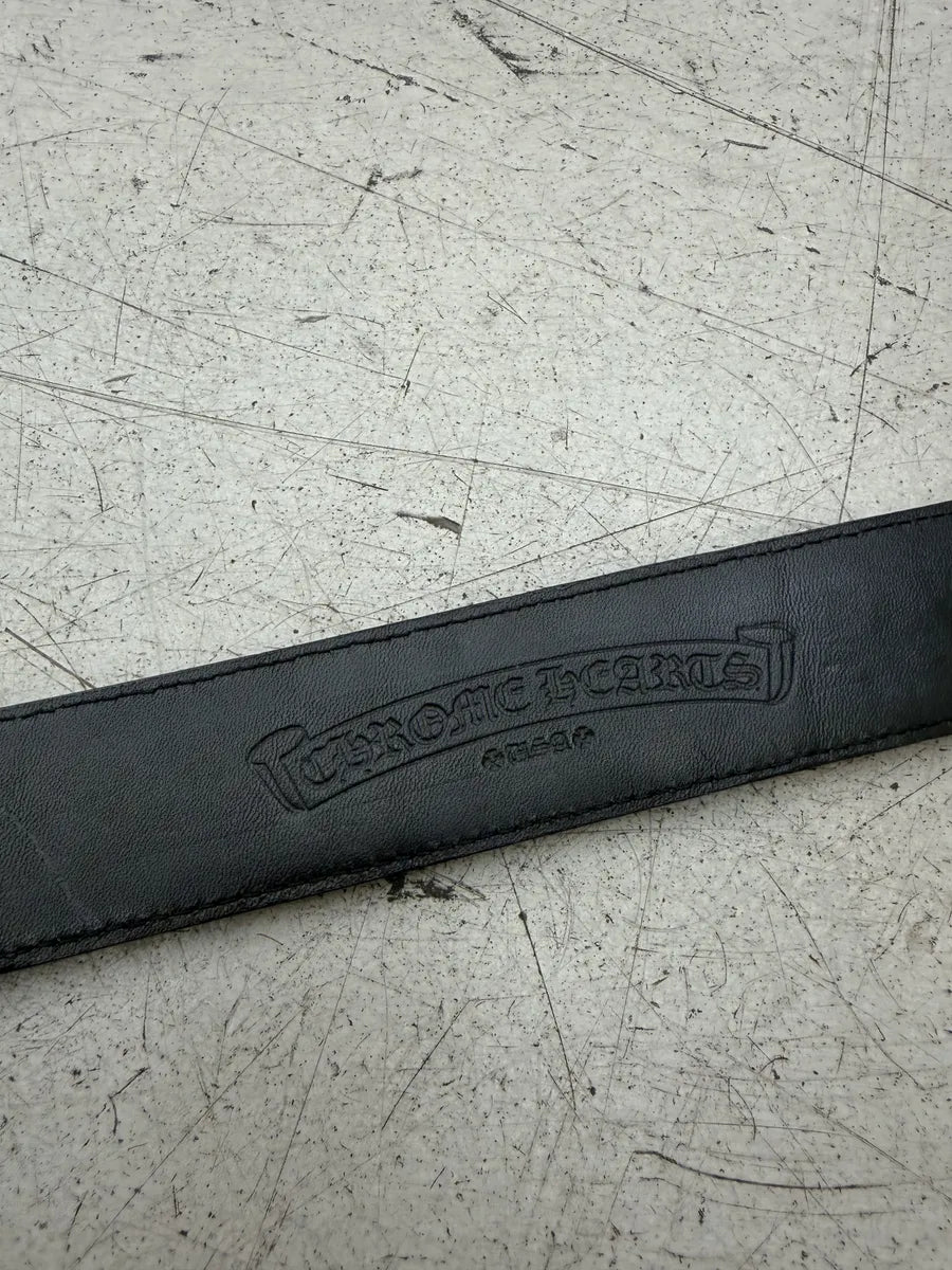 Chrome Hearts Black Leather Band Strap Belt jzmzRjI 10