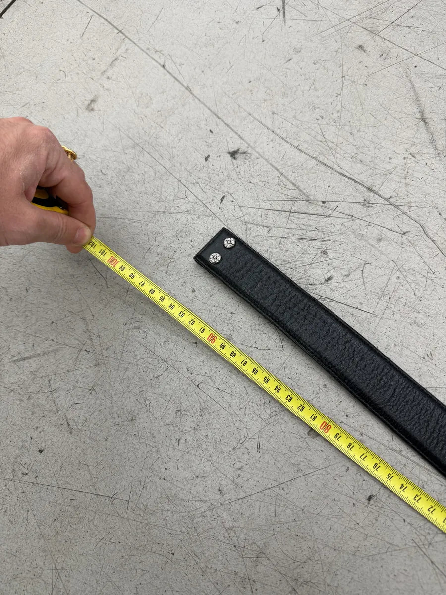 Chrome Hearts Black Leather Band Strap Belt jzmzRjI 13