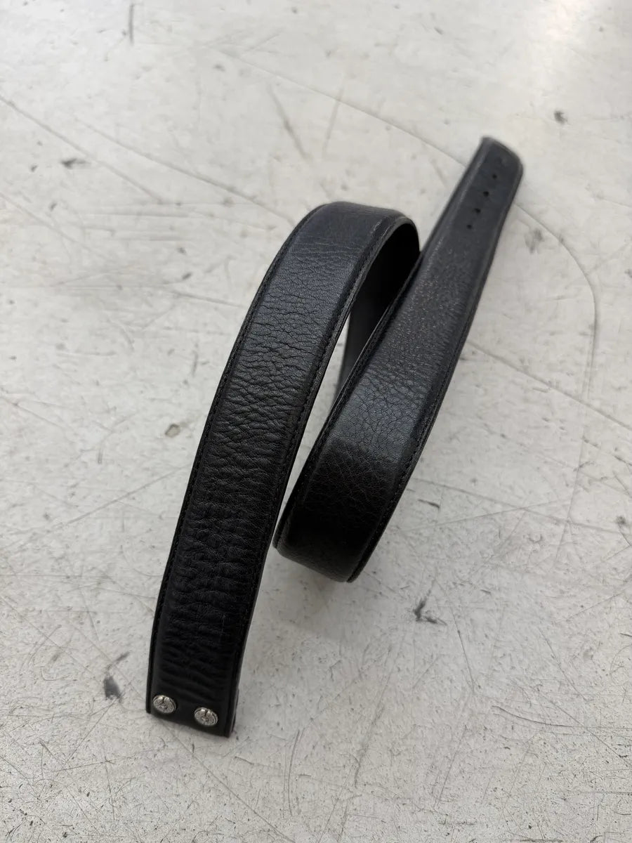 Chrome Hearts Black Leather Band Strap Belt jzmzRjI 7
