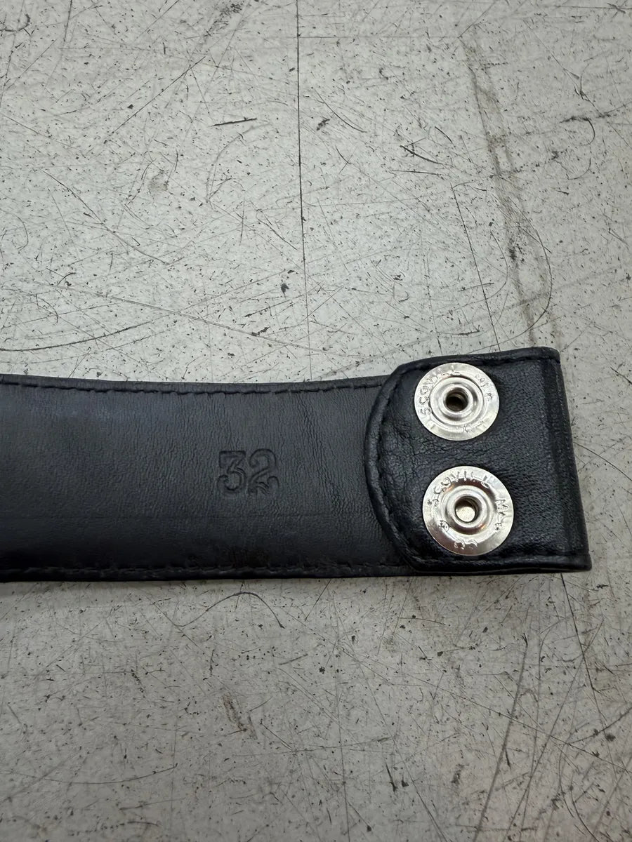 Chrome Hearts Black Leather Band Strap Belt jzmzRjI 9
