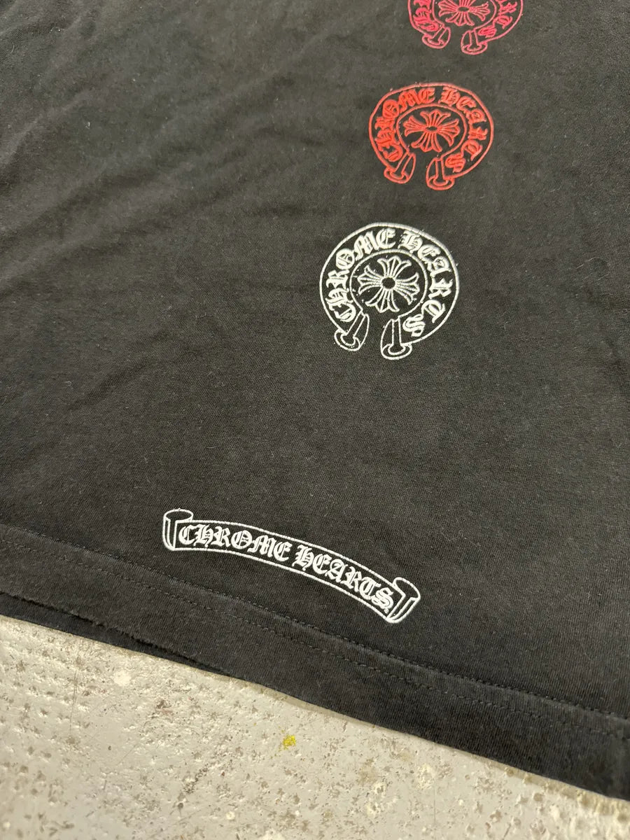 トップス Chrome Hearts multi Color Horse Shoe Tee Chrome Hearts Multi Color Horse Shoe T-shirt Black Men's - US