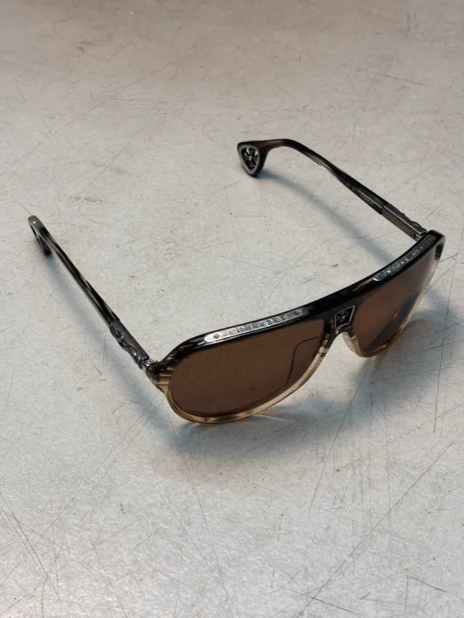 Chrome Hearts Brown Acetate Cooch Aviator Sunglasses McXfSqV 6