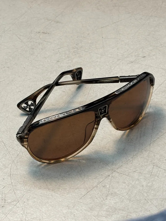 Chrome Hearts Brown Acetate Cooch Aviator Sunglasses McXfSqV 5