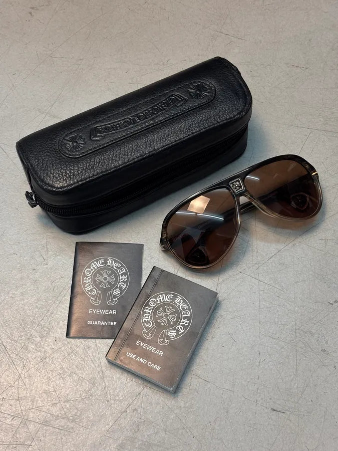 Chrome Hearts Brown Acetate Cooch Aviator Sunglasses McXfSqV 0