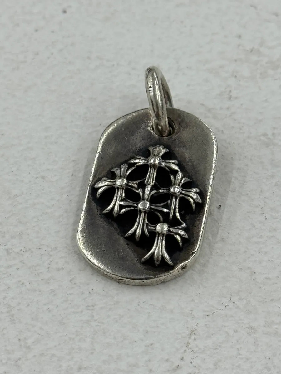 Chrome Hearts Cemetery Silver Dog Tag Pendant vThDyDd 0
