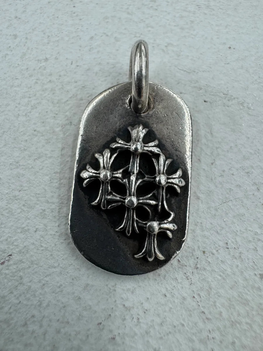 Chrome Hearts Cemetery Silver Dog Tag Pendant vThDyDd 5