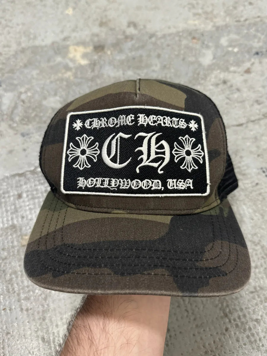 Chrome Hearts CH Hollywood Military Camo Trucker Cap (OS) nmlpMqj 0