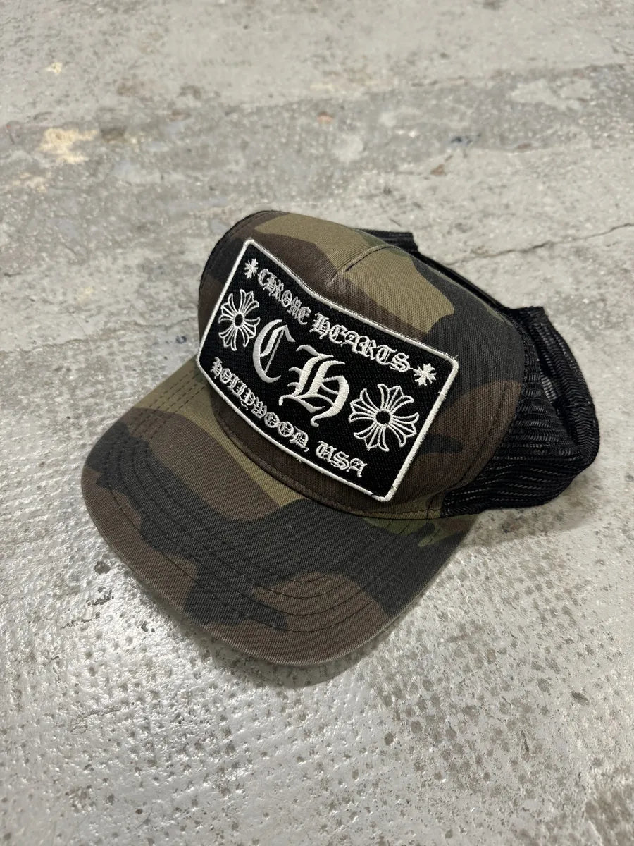 Chrome Hearts CH Hollywood Military Camo Trucker Cap (OS) nmlpMqj 4