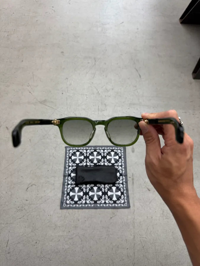 Chrome Hearts Chirp Chirp Green Transparent Golden Sunglasses vgWNIqr 7