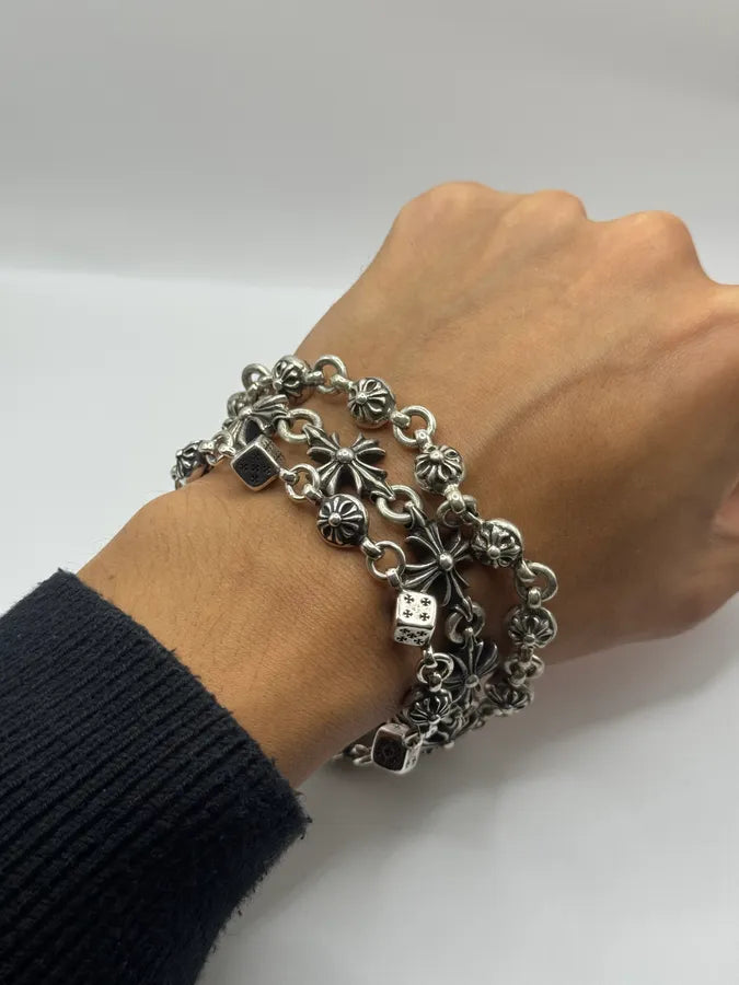 Chrome Hearts Cross Ball Silver Bracelet ZQglnoD 1