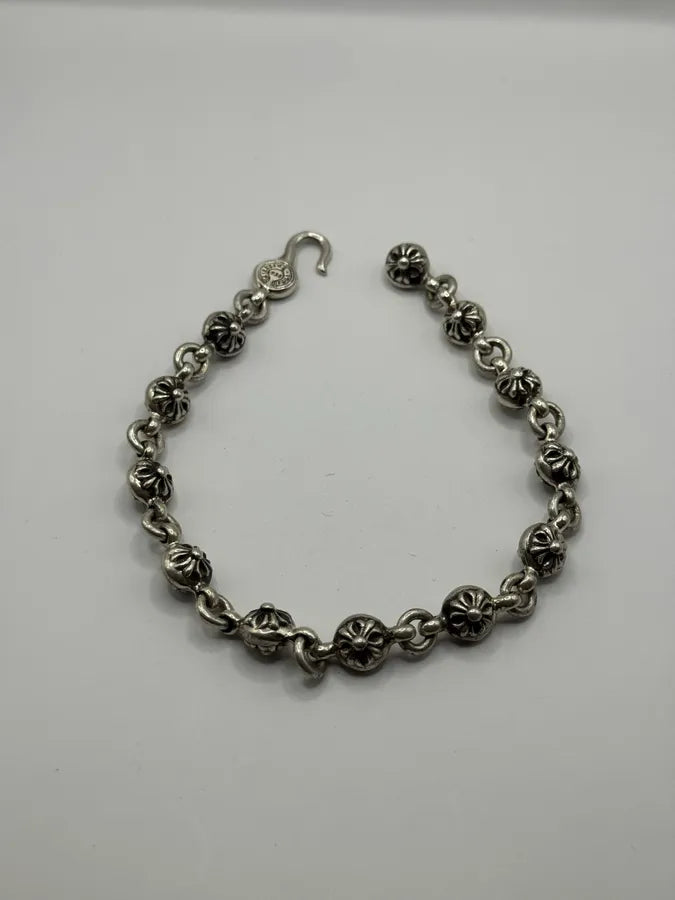 Chrome Hearts Cross Ball Silver Bracelet – Dolce Vita Hub Chrome Hearts Cross Ball Silver Bracelet – Dolce Vita Hub