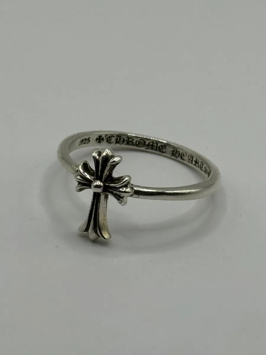 Chrome Hearts Cross Bubblegum Silver Ring PgutsWj 0