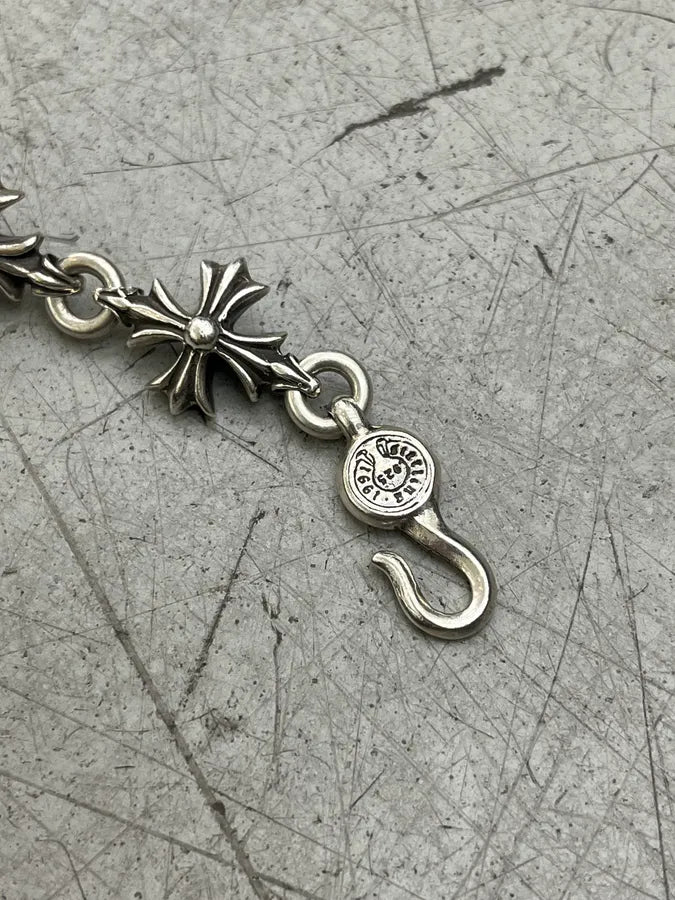 Chrome Hearts Cut Out Plus Silver Bracelet FLgqccF 7