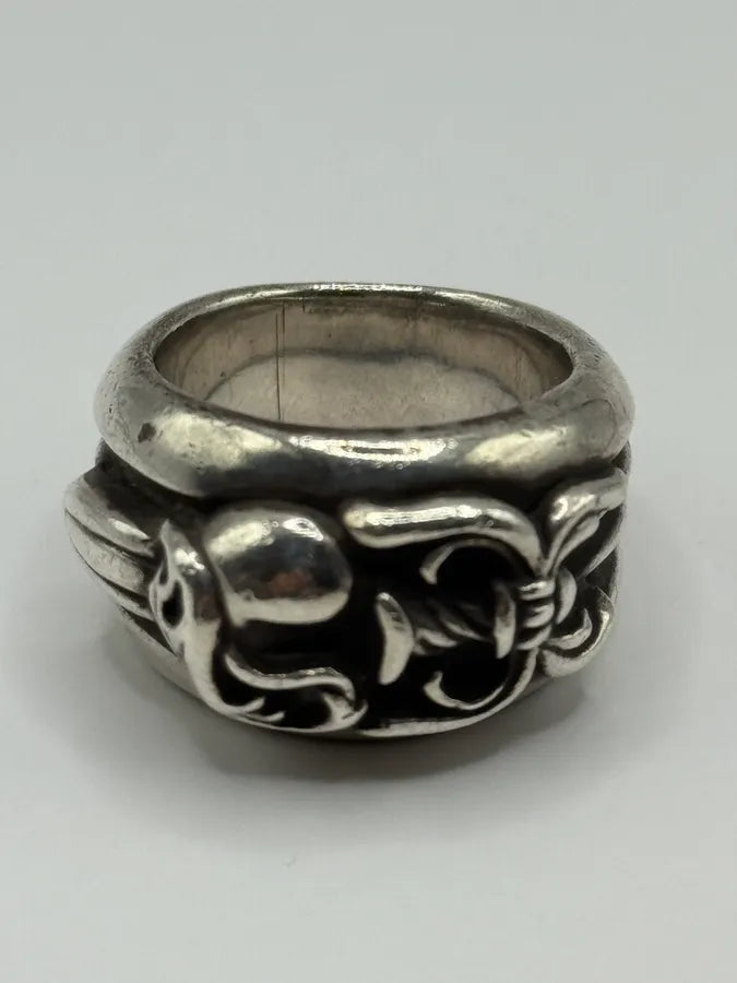 Chrome Hearts Dagger Heart Silver 925 Ring KesByvq 7