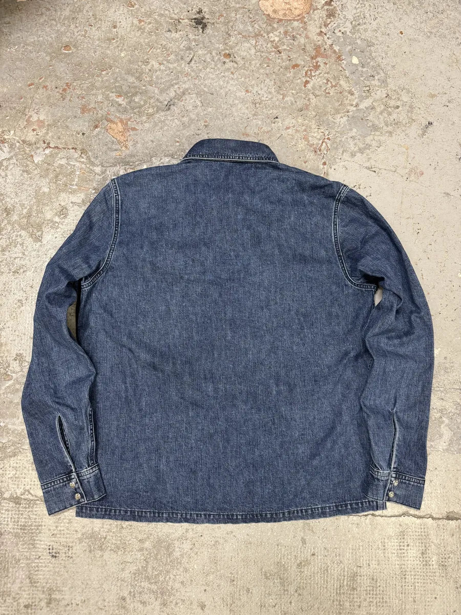 Chrome Hearts Denim Cross Leather Patchwork Shirt fJVAhQR 1