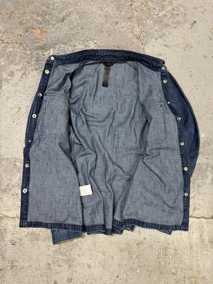 Chrome Hearts Denim Cross Leather Patchwork Shirt fJVAhQR 8