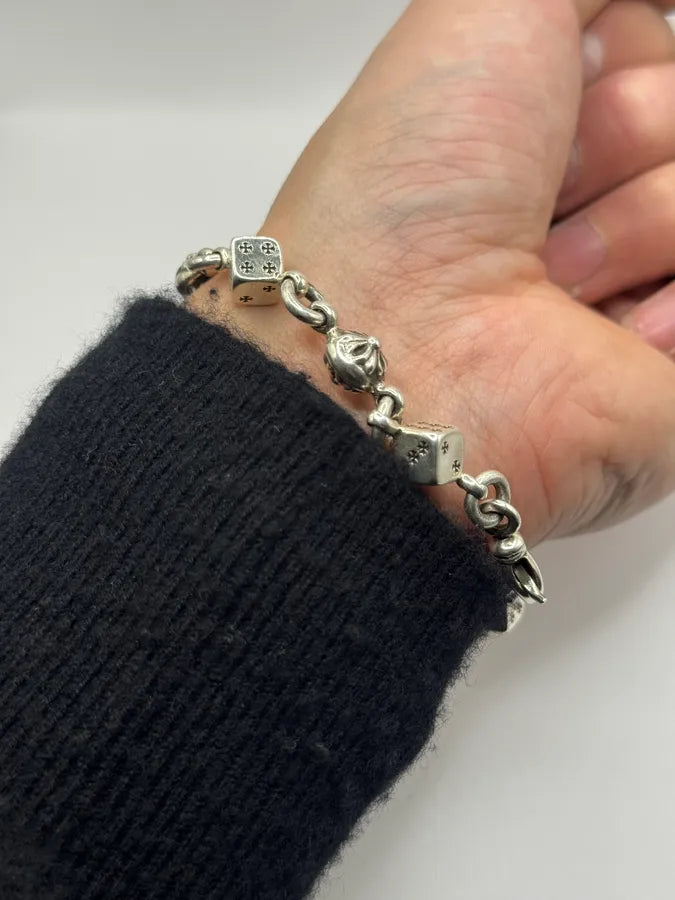 Chrome Hearts Dice & Crossball Silver Bracelet vLTwDCO 2