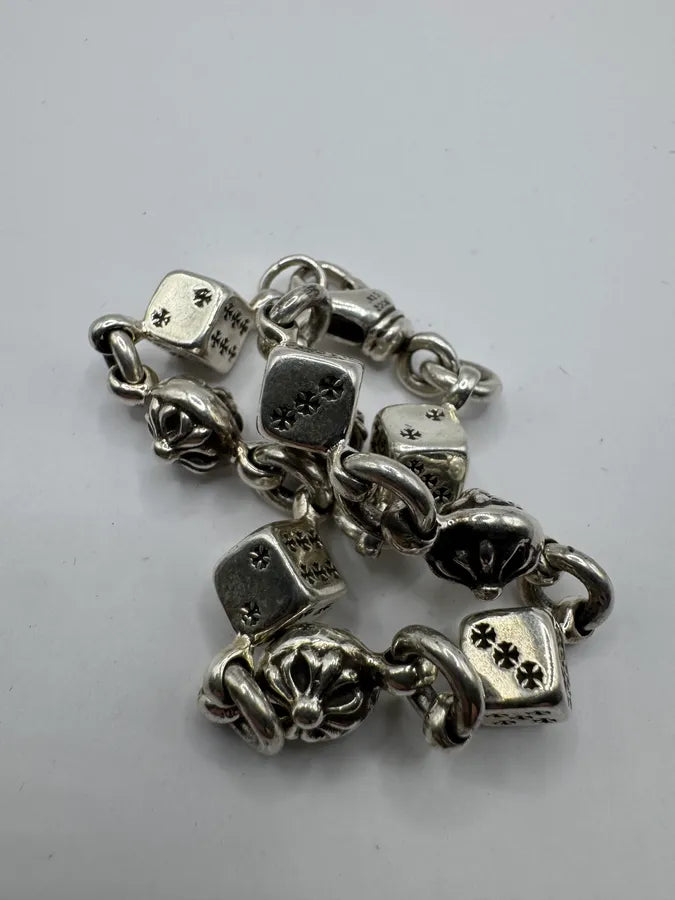 Chrome Hearts Dice & Crossball Silver Bracelet vLTwDCO 3