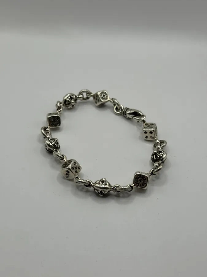 Chrome Hearts Dice & Crossball Silver Bracelet vLTwDCO 4