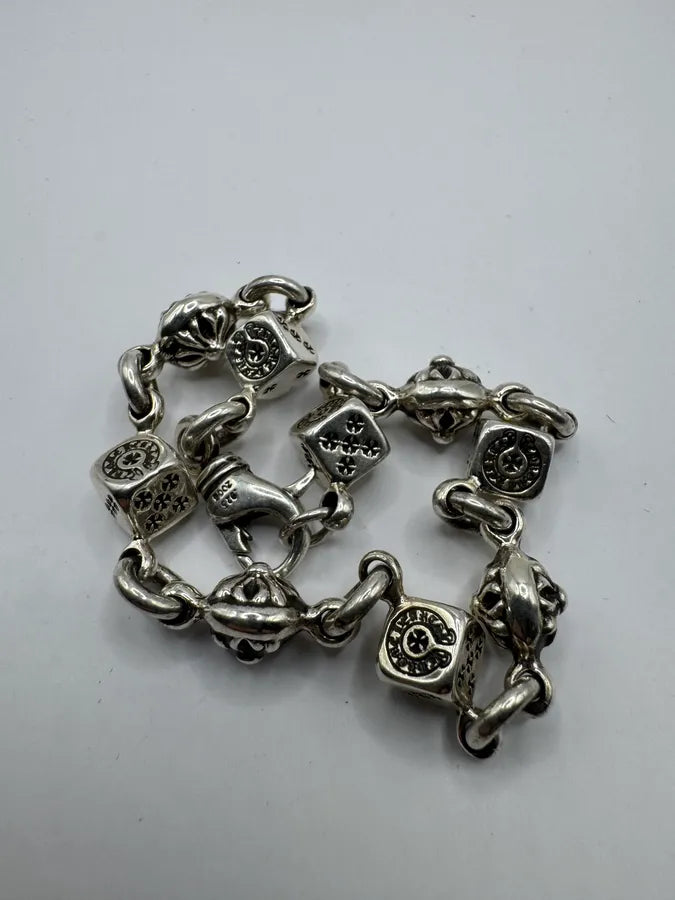 Chrome Hearts Dice & Crossball Silver Bracelet vLTwDCO 5
