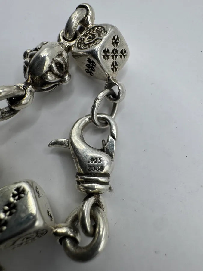 Chrome Hearts Dice & Crossball Silver Bracelet vLTwDCO 7