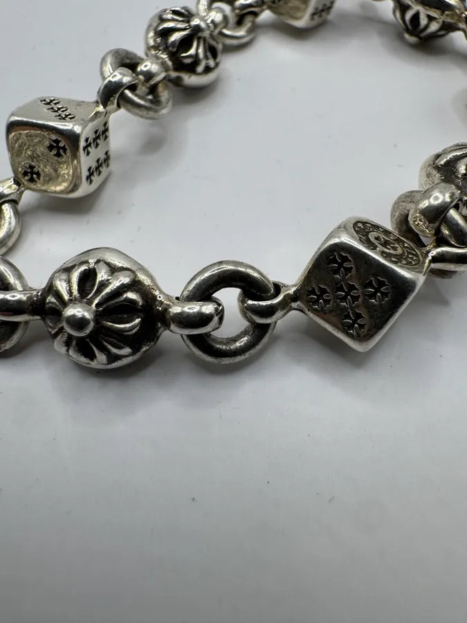 Chrome Hearts Dice & Crossball Silver Bracelet vLTwDCO 8