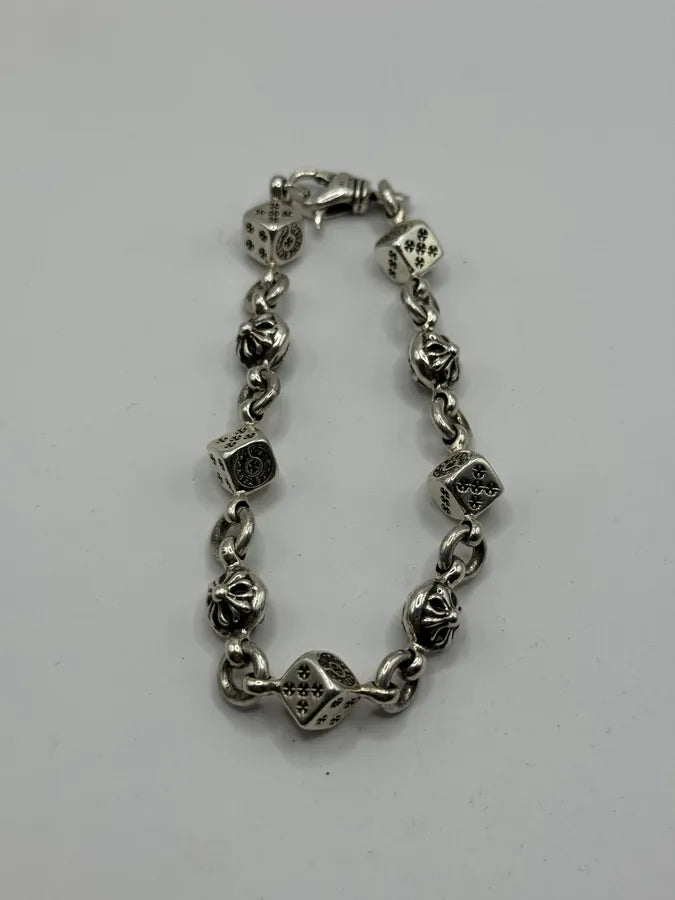 Chrome Hearts Dice & Crossball Silver Bracelet vLTwDCO 9