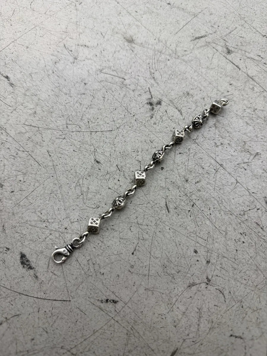 Chrome Hearts Dice & Crossball Silver Rock Bracelet QaNgvxa 1