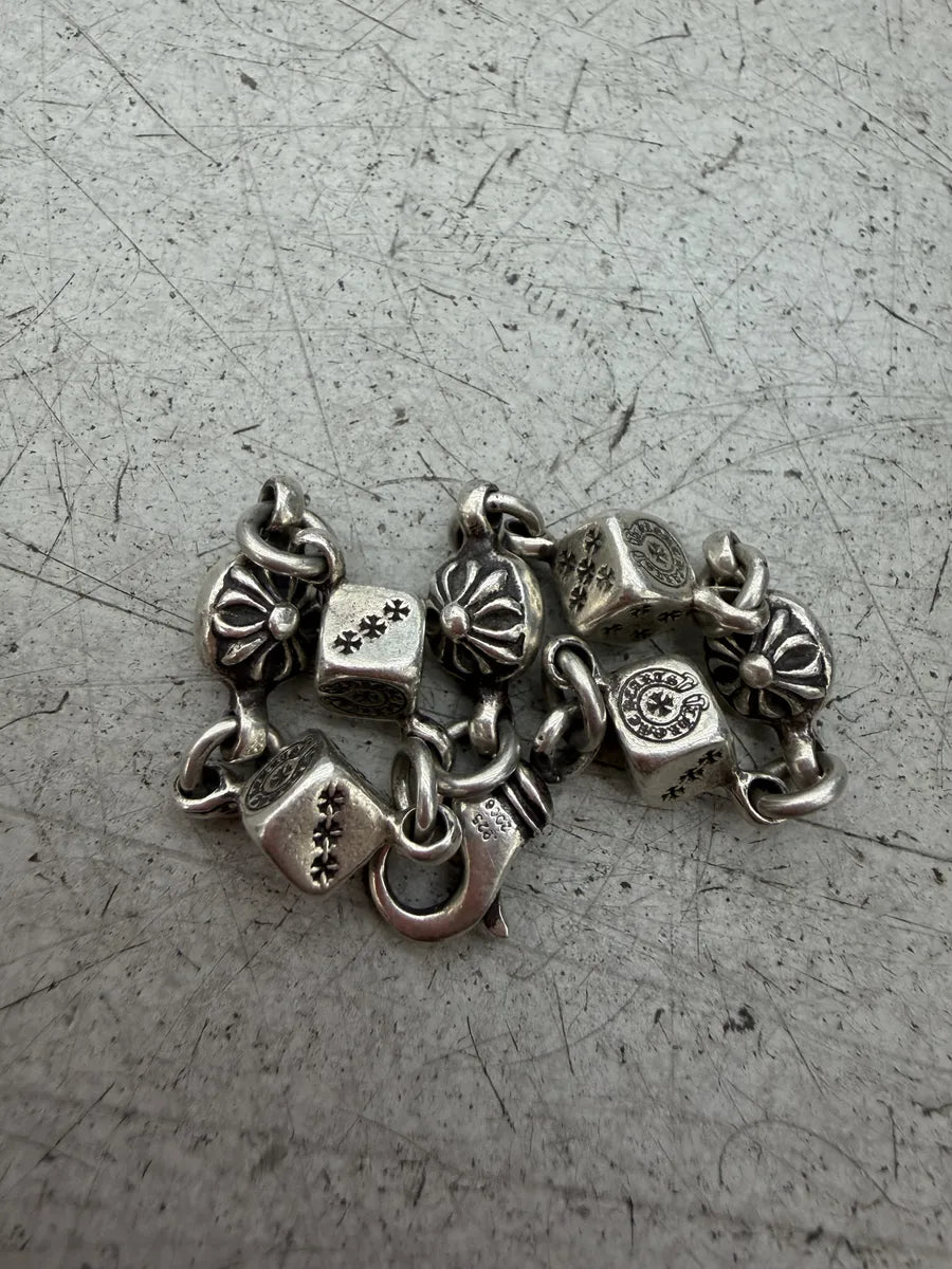 Chrome Hearts Dice & Crossball Silver Rock Bracelet QaNgvxa 7