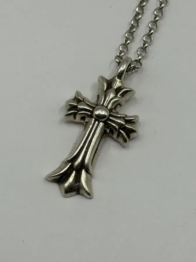 Chrome Hearts Double Cross Silver Pendant WbSmhMO 0