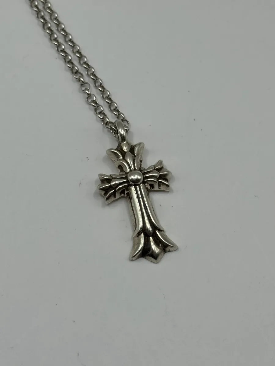 Chrome Hearts Double Cross Silver Pendant WbSmhMO 1