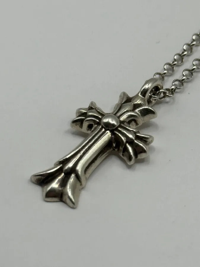 Chrome Hearts Double Cross Silver Pendant WbSmhMO 2