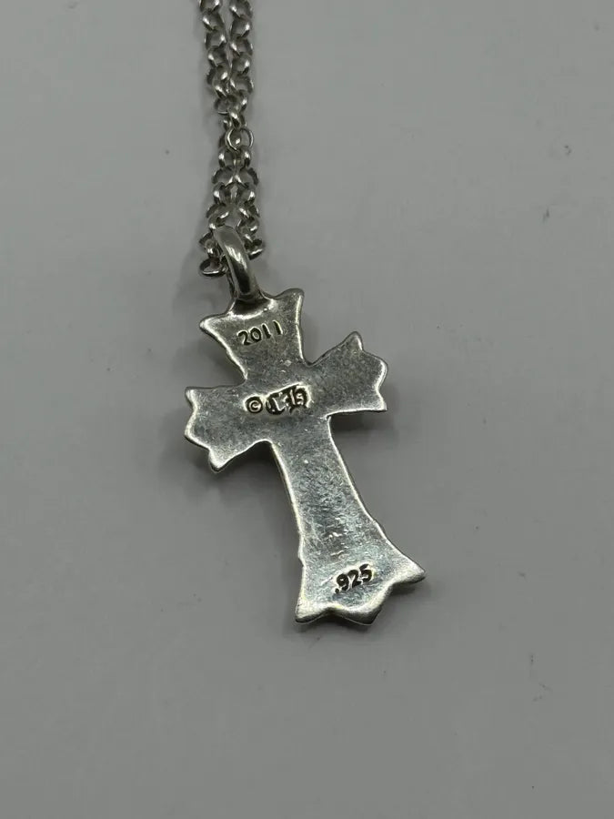Chrome Hearts Double Cross Silver Pendant WbSmhMO 3