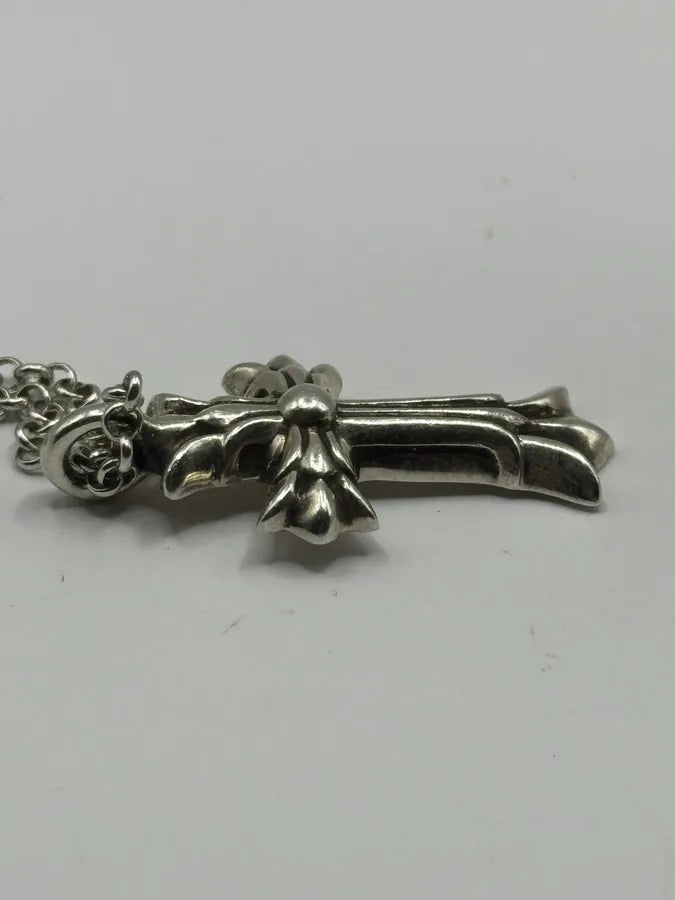 Chrome Hearts Double Cross Silver Pendant WbSmhMO 4