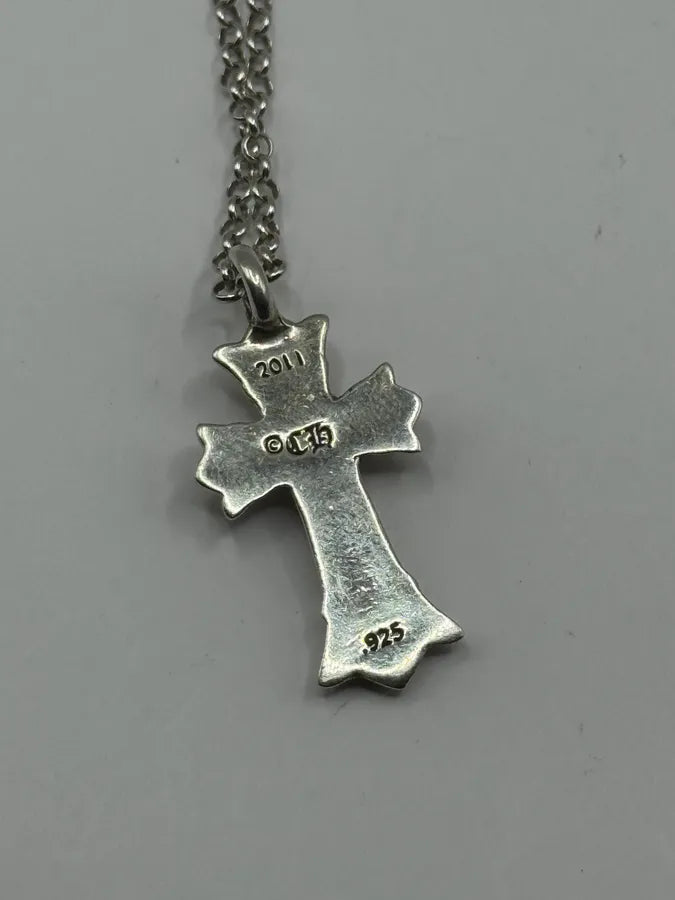Chrome Hearts Double Cross Silver Pendant WbSmhMO 5