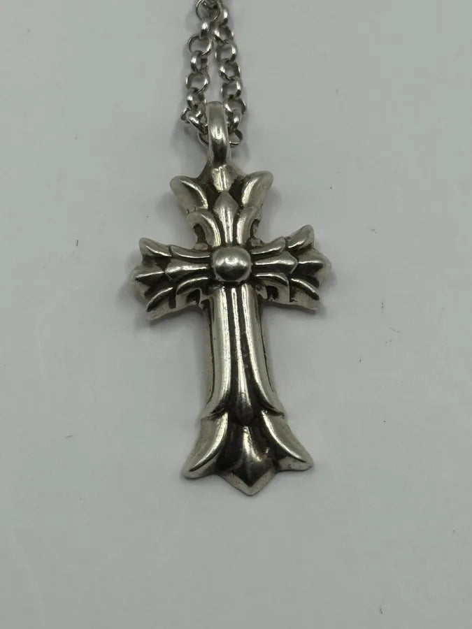 Chrome Hearts Double Cross Silver Pendant WbSmhMO 6
