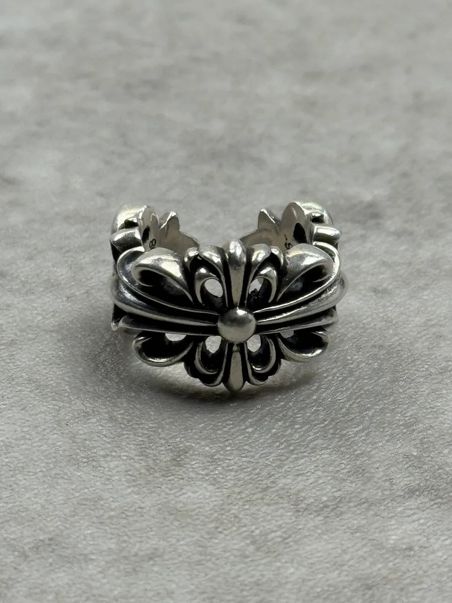 Chrome Hearts Double Floral Silver 925 Ring tqeXErq 0